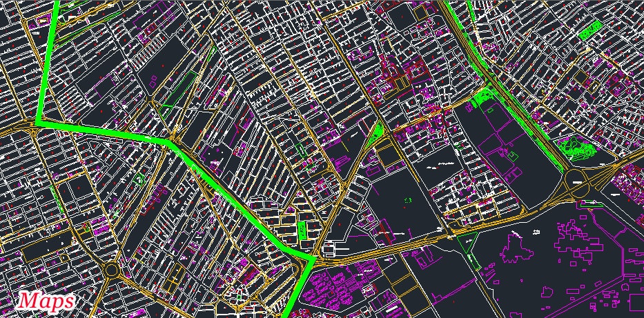 نقشه اتوکد شهر کرمان